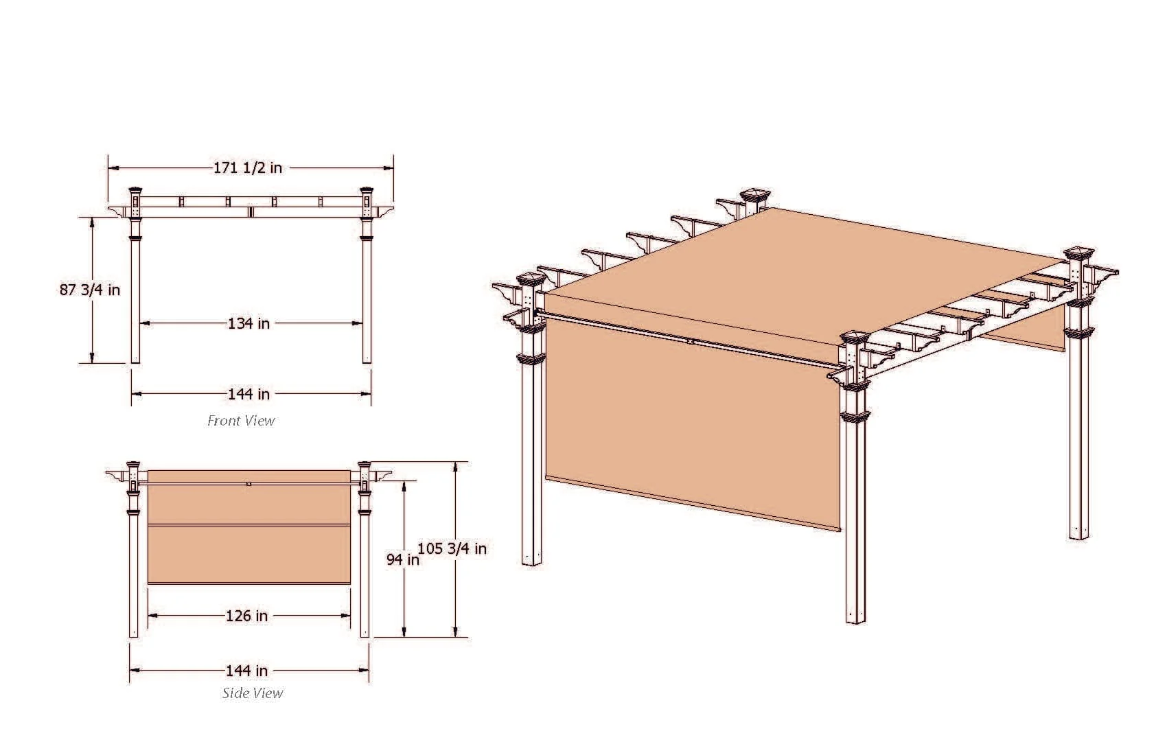 12x12 Monterey Canopy Pergola - Image 10