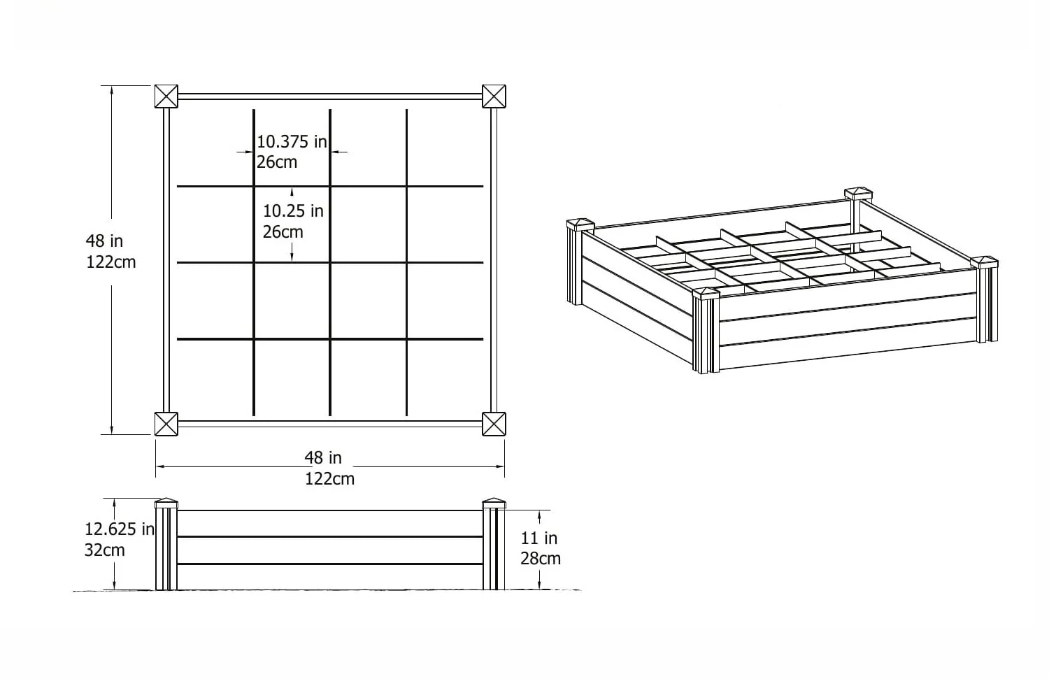 CLASSIC 4x4x11 Garden Bed with GroGrid - Image 7