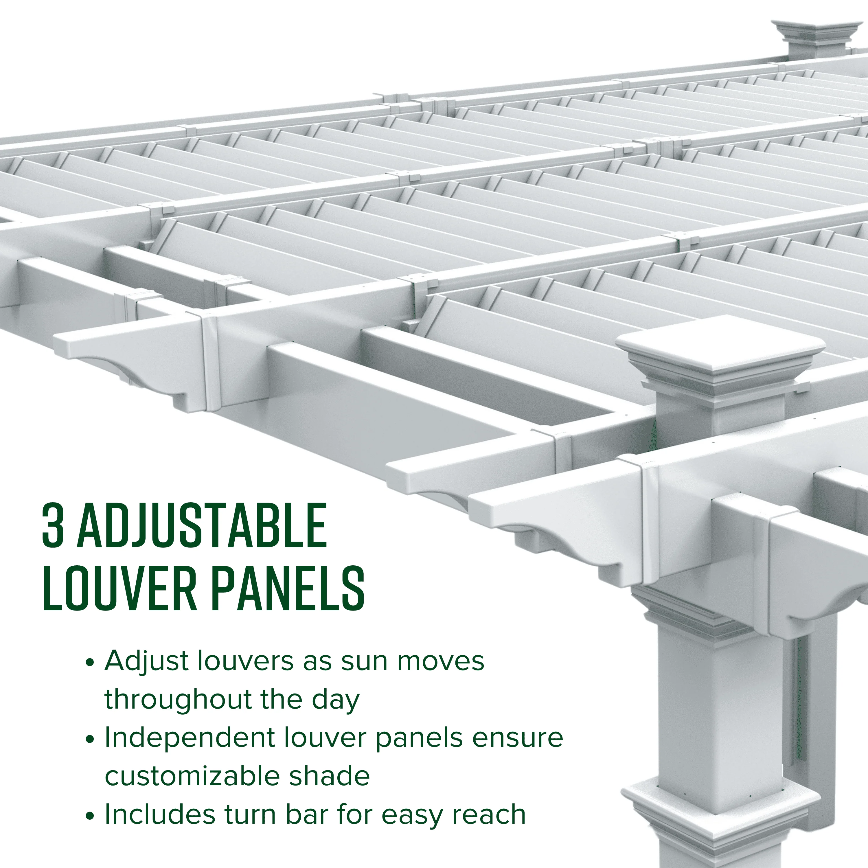 10x10 Avalon Louvered Pergola - Image 7