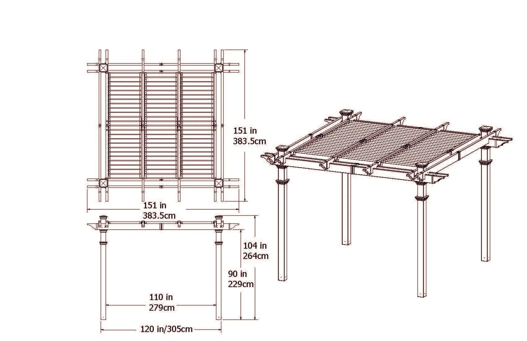 10x10 Avalon Louvered Pergola - Image 9