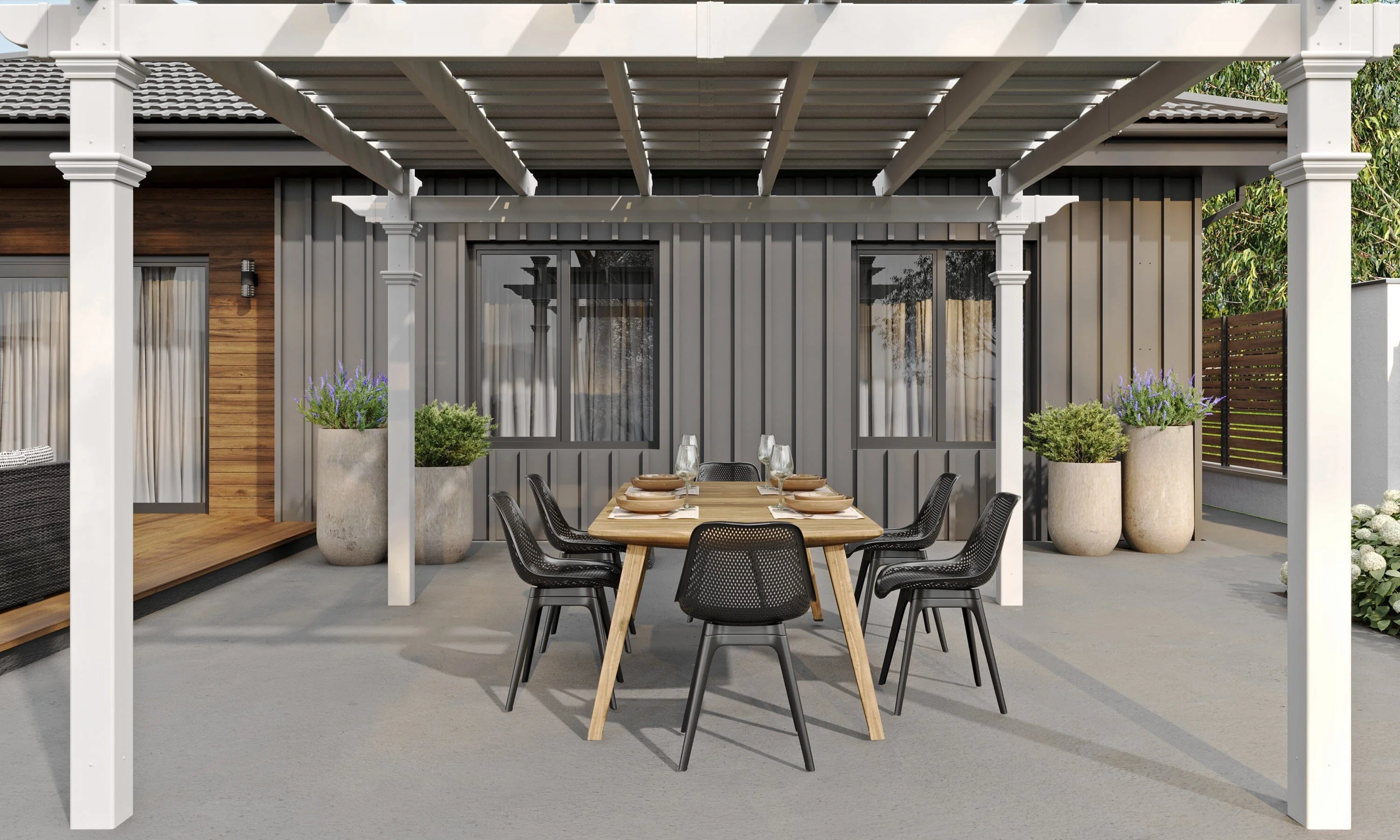Pergola with Canvas Weave Shade - Image 3