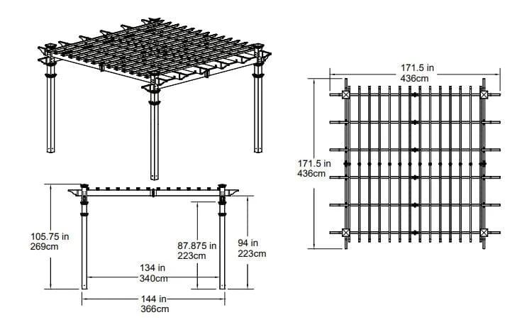Pergola with Canvas Weave Shade - Image 9