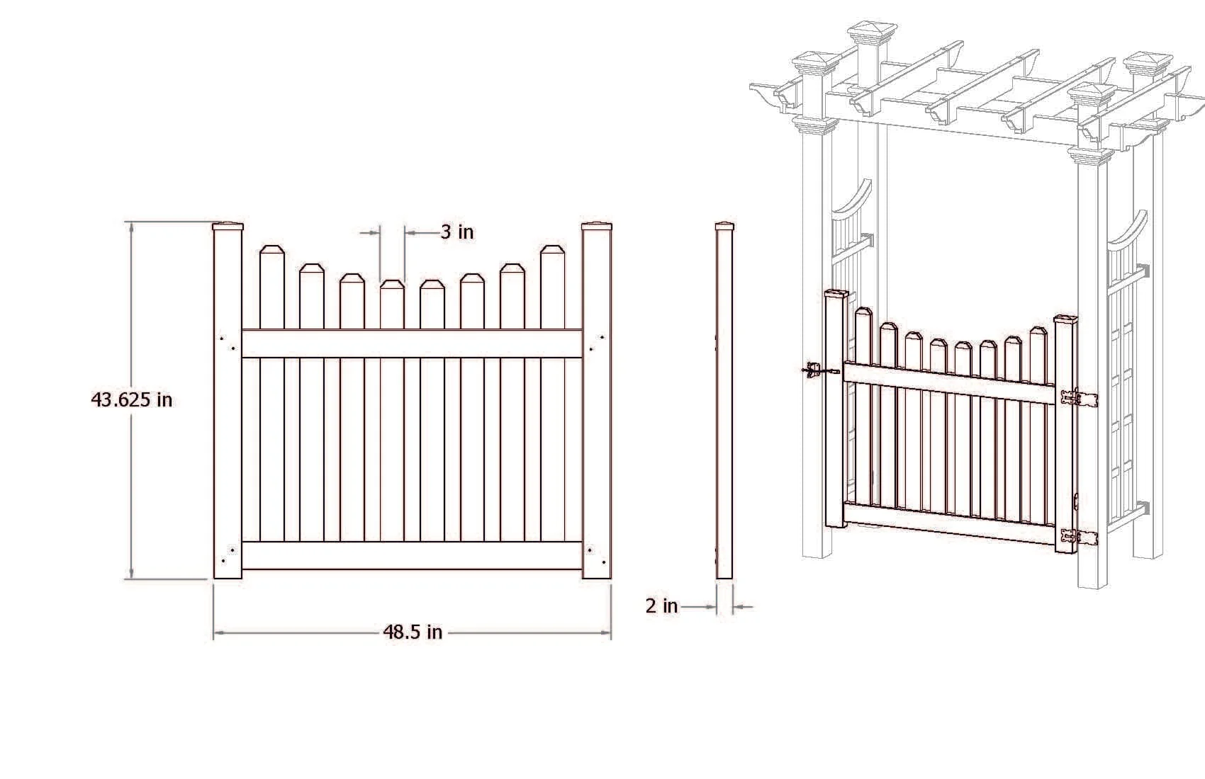 Cottage Picket Gate - Image 3
