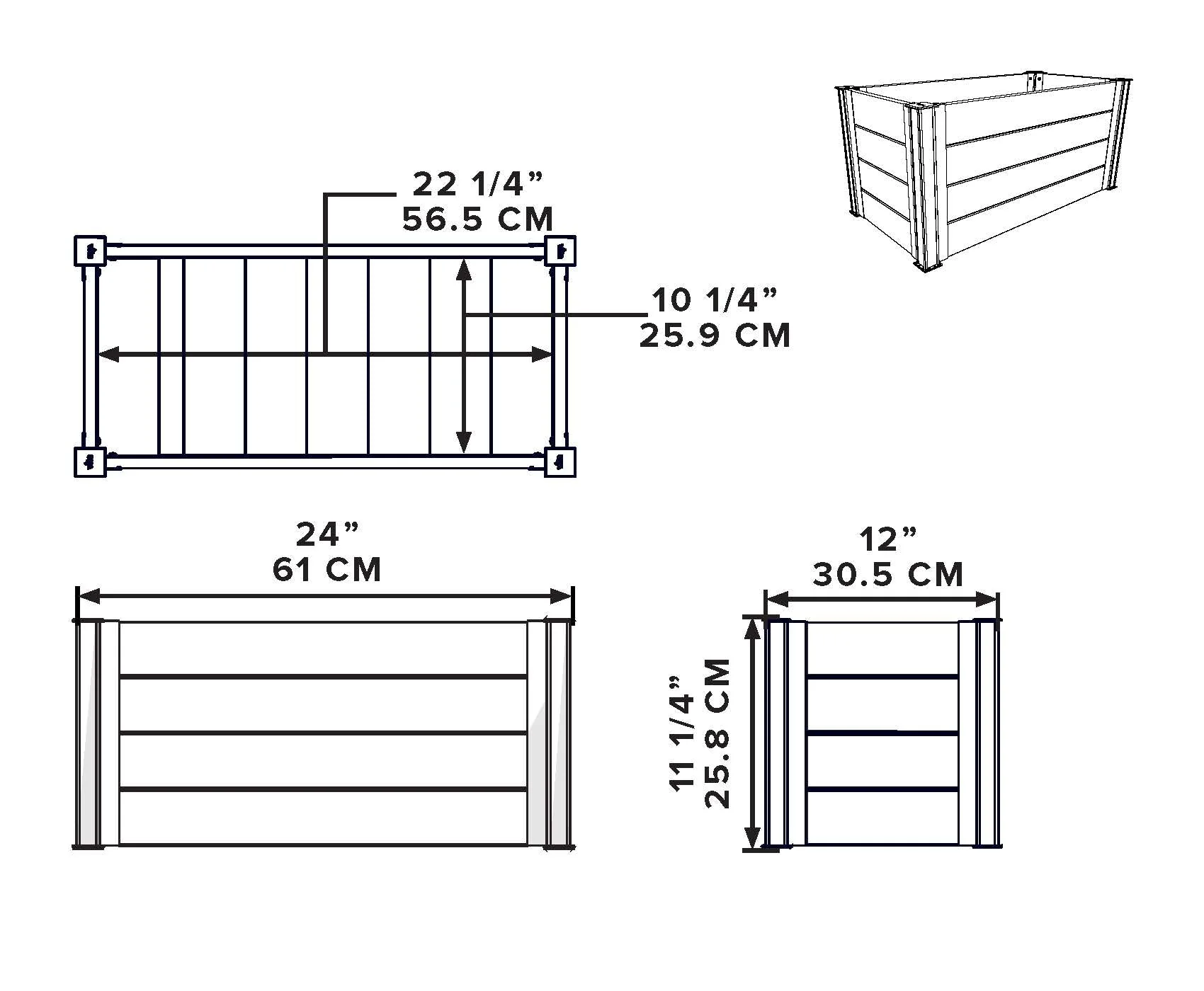 MEZZA 12" x 24" Planter, 2 Pack - Image 11
