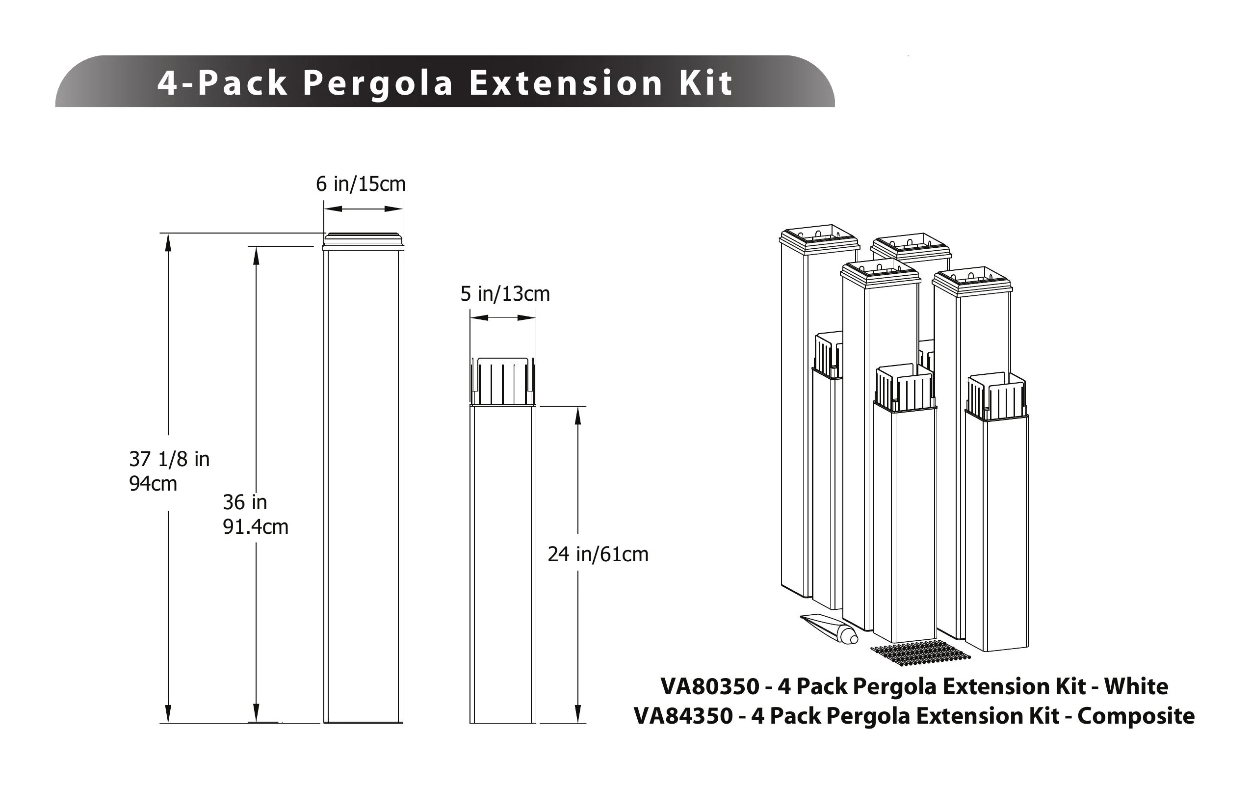 Pergola Extension Kit 4 pack - Image 3